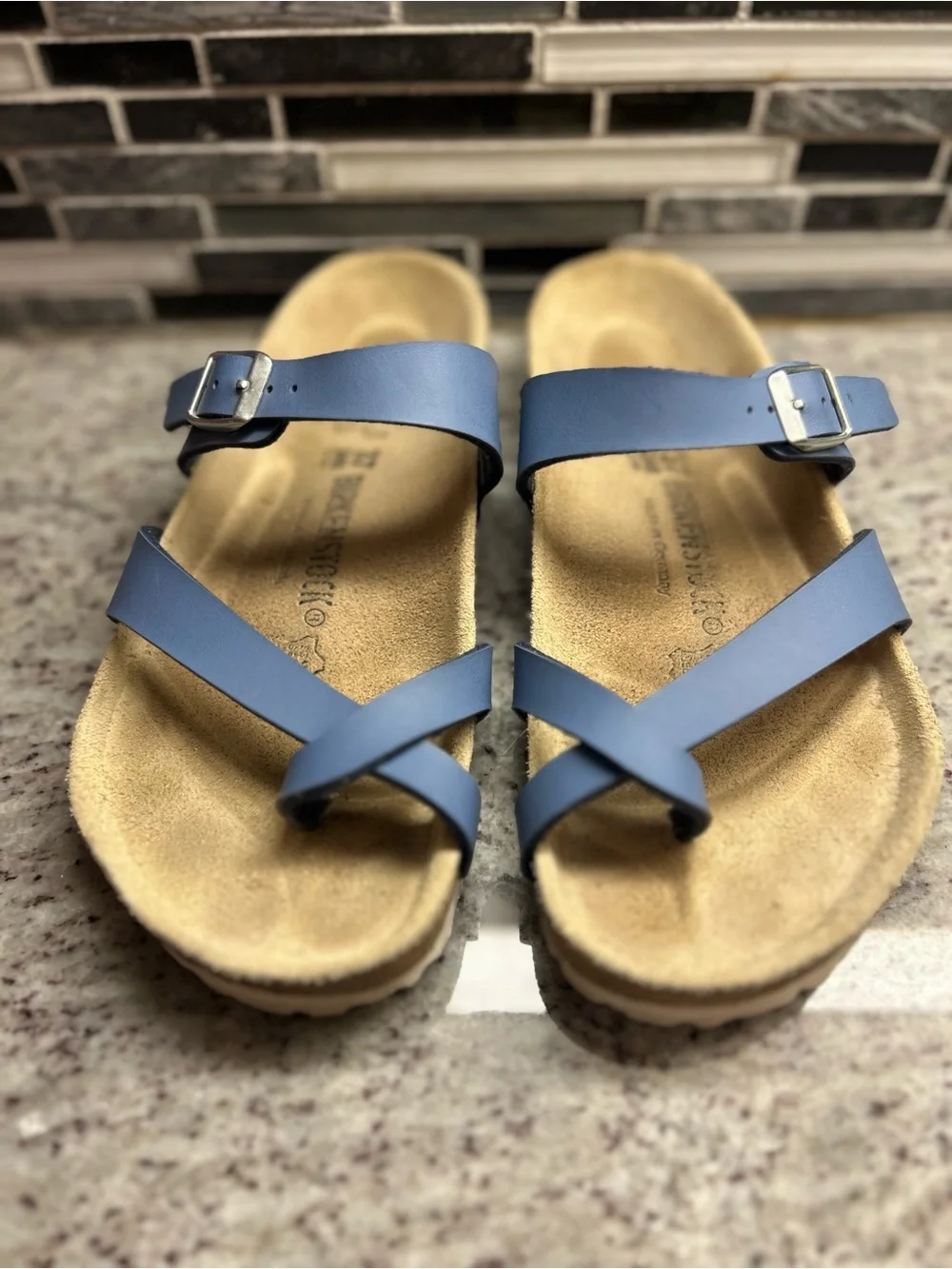 Birkenstock Mayari Blue Strappy Sandals with Buckle size 6(37)